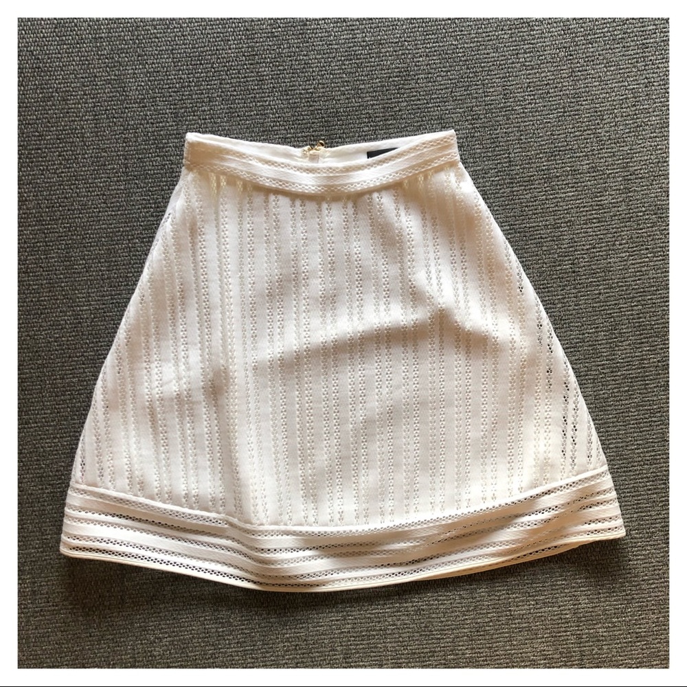 J.Crew Striped A-Line Eyelet Skirt White 00